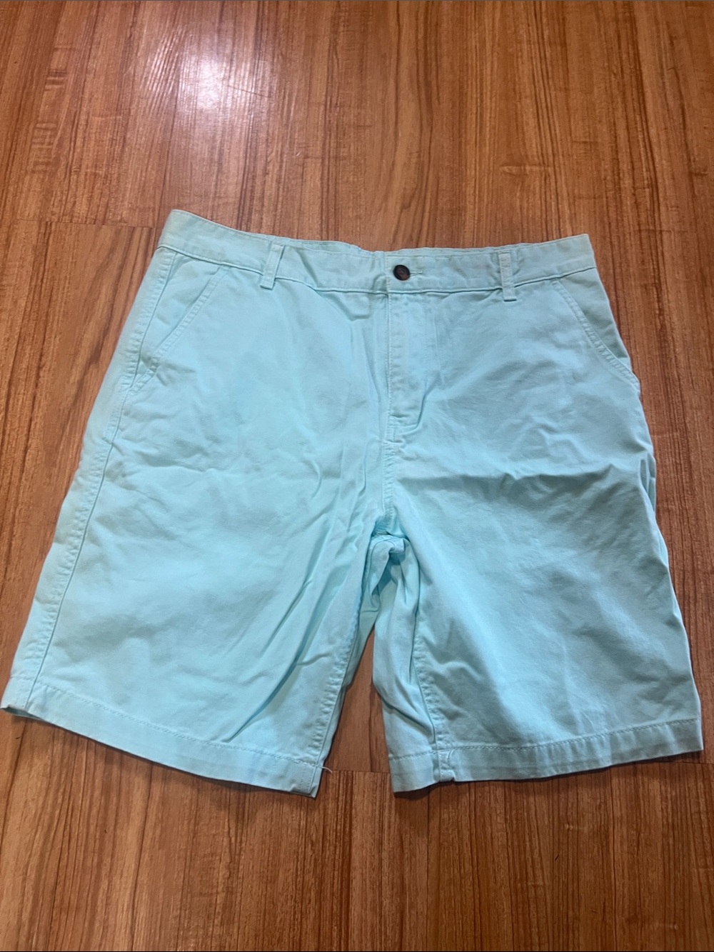 Men's 36 Faded Glory Light Aqua Cotton Chino Shorts